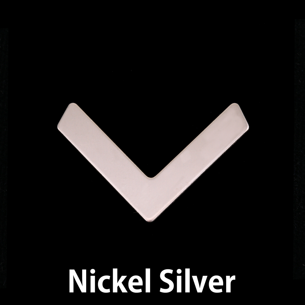 Metal Stamping Blanks Nickel Medium Chevron 24.5mm x 16mm, 24g
